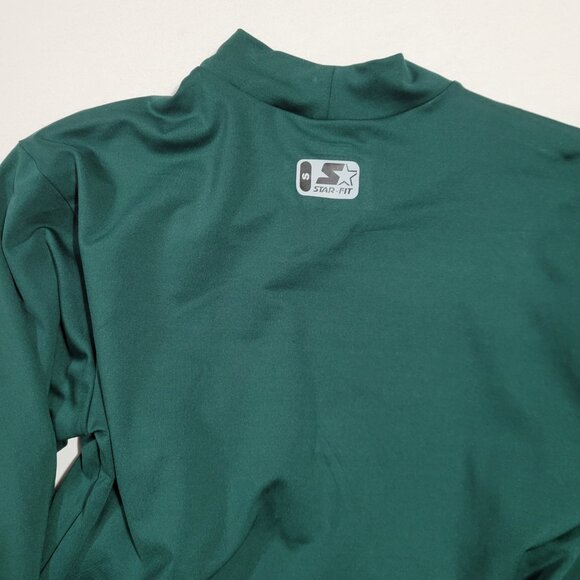 Starter L/S Stretch Mock Neck Small 34-36 Dark Green Contour Fit All Weather Dri - Picture 3 of 3